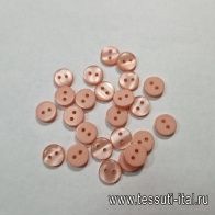 Пуговица пластик 2 прокола d-9мм розовая - итальянские ткани Тессутидея арт. F-5760