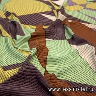 Крепдешин (н) цветная геометрическая абстракция - итальянские ткани Тессутидея арт. 10-1547