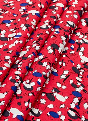 Хлопок (н) цветочный орнамент на красном - в интернет-магазине тканей Тессутидея арт. 01-5053