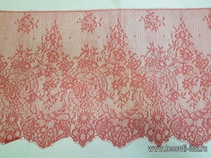 Кружевное полотно (о) красное Solstiss - итальянские ткани Тессутидея арт. 03-6629