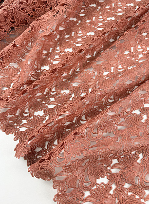 Кружевное полотно макраме (о) светло-терракотовое - в интернет-магазине тканей Тессутидея арт. 01-8125