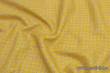 Шелк матлассе (н) серо-желтый - итальянские ткани Тессутидея арт. 10-2396