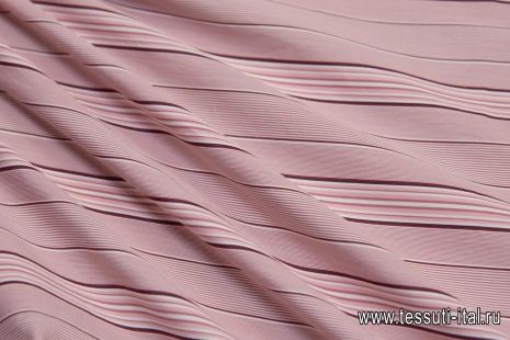 Сорочечная (н) розово-бело-бордовая полоска - итальянские ткани Тессутидея арт. 01-6386