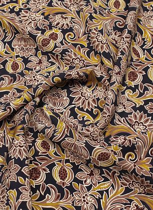 Крепдешин (н) цветочный рисунок на темно-синем - в интернет-магазине тканей Тессутидея арт. 10-4467