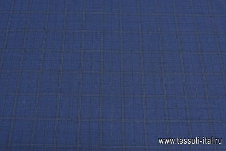 Костюмная (н) сине-черно-бежевая клетка в стиле Loro Piana - итальянские ткани Тессутидея арт. 05-4157