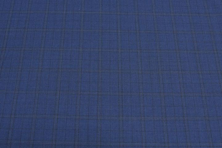 Костюмная (н) сине-черно-бежевая клетка в стиле Loro Piana - итальянские ткани Тессутидея арт. 05-4157