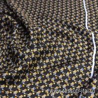 Крепдешин купон (0,97м) (н) мишки на черном - итальянские ткани Тессутидея арт. 10-1396