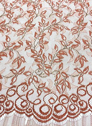 Кружево с люрексом (о) кирпичное Solstiss - в интернет-магазине тканей Тессутидея арт. 03-5059