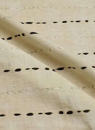 Лен сорочечный (н) черно-белые стилизованные полосы на светло-бежевом - в интернет-магазине тканей Тессутидея арт. 16-1064