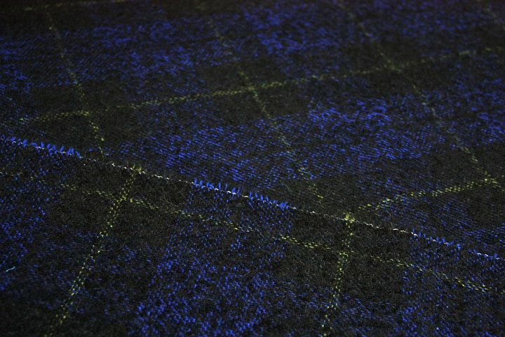 Костюмная (н) черно-бежево-желтая ш-150см - итальянские ткани Тессутидея арт. 05-2237