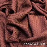 Шелк жаккард крэш (о) темно-коричневый в стиле Etro - итальянские ткани Тессутидея арт. 10-0581