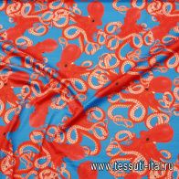 Хлопок (н) осьминоги на ярко-голубом - итальянские ткани Тессутидея арт. 01-7576