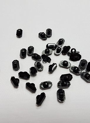 Пуговица на ножке пластик фактурная d-6мм черная - в интернет-магазине тканей Тессутидея арт. F-2983