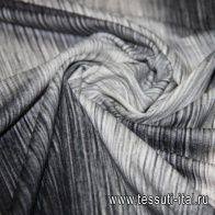 Трикотаж вискоза (н) черно-белые полосы - итальянские ткани Тессутидея арт. 14-1380