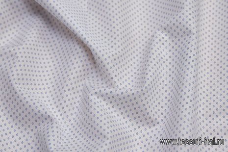 Сорочечная (н) мелкий голубой рисунок на белом - итальянские ткани Тессутидея арт. 01-6338