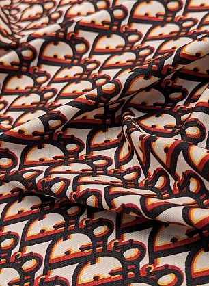 Джерси (н) красно-желто-черный логотип на белом - в интернет-магазине тканей Тессутидея арт. 14-1711