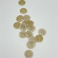 Пуговица пластик 4 прокола d-15мм бежевая меланж - итальянские ткани Тессутидея арт. F-7115