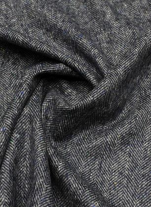 Пальтовая твид (н) сине-серая елочка - в интернет-магазине тканей Тессутидея арт. 09-2073