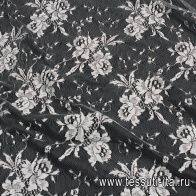 Кружевное полотно (н) бело-черное - итальянские ткани Тессутидея арт. 03-6910
