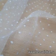 Органза с люрексом (о) белая с вкраплениями - итальянские ткани Тессутидея арт. 03-5592