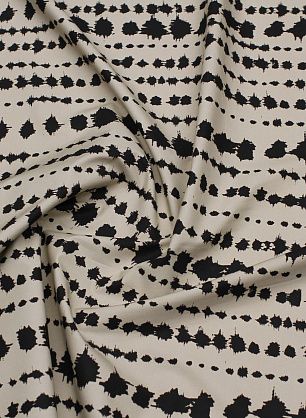 Хлопок (н) черная абстракция на бежевом - в интернет-магазине тканей Тессутидея арт. 01-7414