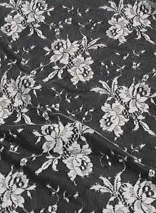 Кружевное полотно (н) бело-черное - в интернет-магазине тканей Тессутидея арт. 03-6910