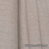 Костюмная (н) бело-бежевая елочка - итальянские ткани Тессутидея арт. 05-4381