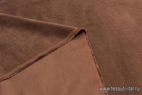 Вельвет (о) коричневый - итальянские ткани Тессутидея арт. 01-5752
