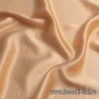 Шелк атлас стрейч (о) песочный - итальянские ткани Тессутидея арт. 10-2628