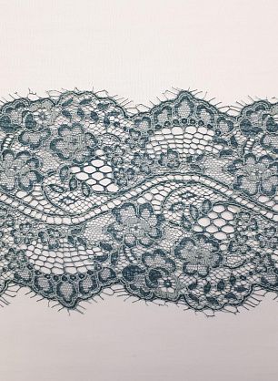 Кружево (н) серо-бирюзовое ш-14см Jean Bracq - в интернет-магазине тканей Тессутидея арт. 03-5286