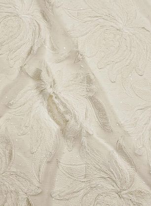 Кружевное полотно на фактурной сетке (о) белое - в интернет-магазине тканей Тессутидея арт. 03-7201