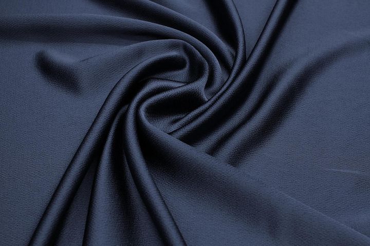 Плательная кади фактурная (о) синяя - итальянские ткани Тессутидея арт. 03-6960
