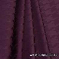 Плательная стрейч (о) фиолетовый орнамент на фиолетовом  - итальянские ткани Тессутидея арт. 17-0952