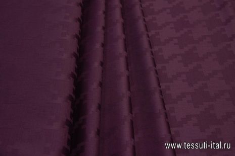 Плательная стрейч (о) фиолетовый орнамент на фиолетовом  - итальянские ткани Тессутидея арт. 17-0952