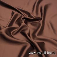 Подкладочная вискоза твил (о) коричнево-бордовая - итальянские ткани Тессутидея арт. 08-1405