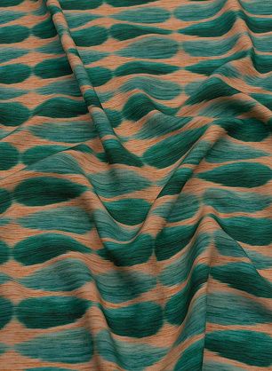 Плательная вискоза (н) бежево-зеленая меланжевая абстракция - в интернет-магазине тканей Тессутидея арт. 04-1517