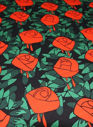 Футер (н) красные розы ш-160см - в интернет-магазине тканей Тессутидея арт. 12-0629