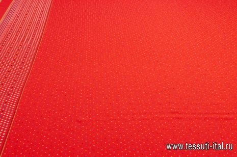Плательная (н) мелкий разноцветный горох на красном - итальянские ткани Тессутидея арт. 03-5660