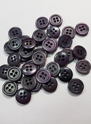 Пуговица пластик 4 прокола d-11мм темно-фиолетовая - итальянские ткани Тессутидея F-5470