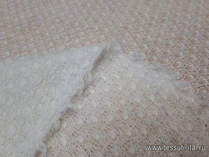 Трикотаж ажурный (о) белый - итальянские ткани Тессутидея арт. 13-1382