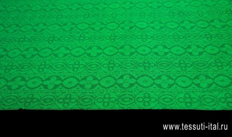 Кружевное полотно (о) ярко-зеленое  - итальянские ткани Тессутидея арт. 03-6405