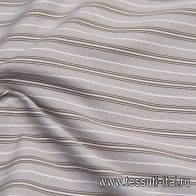 Сорочечная (н) коричнево-белая полоска - итальянские ткани Тессутидея арт. 01-6236