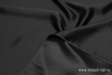 Шелк репс (о) черный - итальянские ткани Тессутидея арт. 10-3642