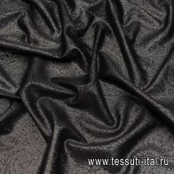 Плательная с люрексом (н) серебряный рисунок на черном - итальянские ткани Тессутидея арт. 03-6808