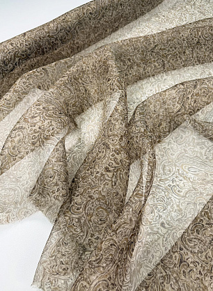 Органза (н) бежево-коричневые пейсли - в интернет-магазине тканей Тессутидея арт. 10-5080