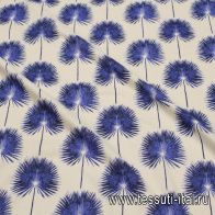 Сорочечная (н) синий рисунок на айвори - итальянские ткани Тессутидея арт. 01-7540