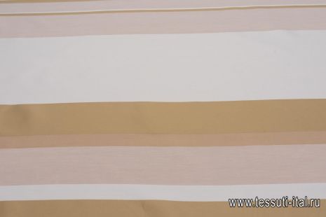 Жаккард купон (1,2м) (н) бело-бежевые полосы - итальянские ткани Тессутидея арт. 10-3024