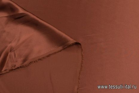 Шелк атлас (о) коричневый - итальянские ткани Тессутидея арт. 10-2326