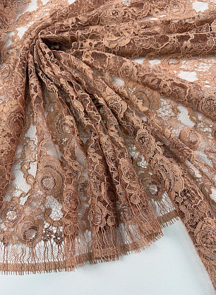 Кружевное кордовое полотно с люрексом (о) терракотовое - в интернет-магазине тканей Тессутидея арт. 03-7550