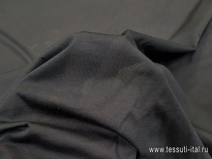 Трикотаж мерсерезированный хлопок (о) черный - итальянские ткани Тессутидея арт. 12-1040